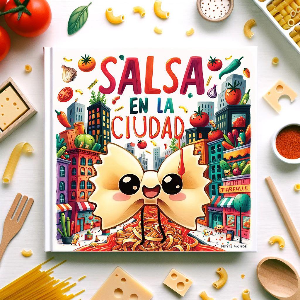 cover of ¡Salsa en la ciudad! La deliciosa aventura de Farfalle y sus amigos. Perfecto para lectores principiantes o para ser leído en voz alta y disfrutado por toda la familia.